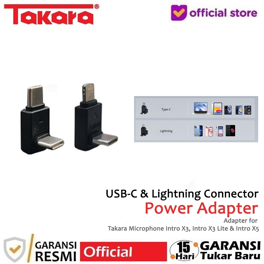 Takara USB Type-C & Lightning Connector for Microphone Takara Intro x3, Intro X3 Lite & Intro X5
