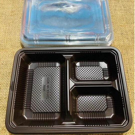 SL MIKA BENTO 3 SEKAT WADAH MAKANAN DENGAN TUTUP