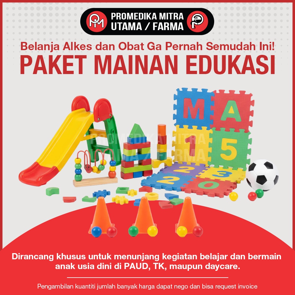 Paket Mainan Edukasi PAUD TK DDTK  | Matras Puzzle, Balok, Bola, Cone, Perosotan & APE Anak dan lain