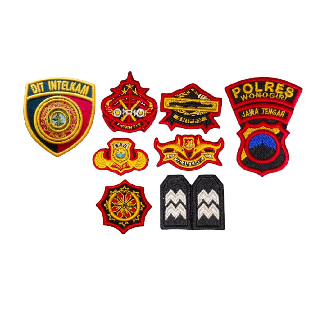 Atribut Logo Polri Dit Intelkam Bordir Timbul fullset