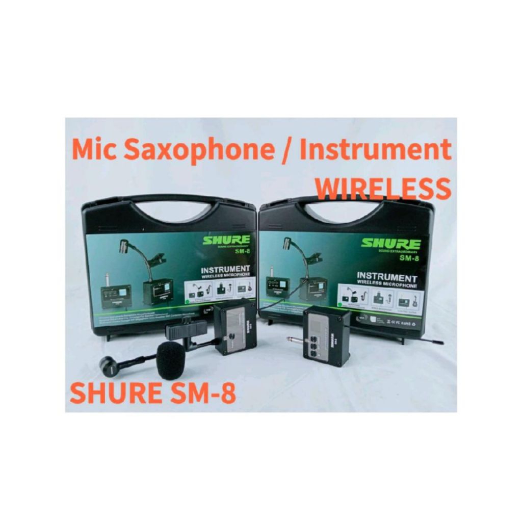 MICROPHONE WIRELESS SHURE SAXOPHONE SM-8 FREQUENCY UHF PLUS KOPER SM8 NEW