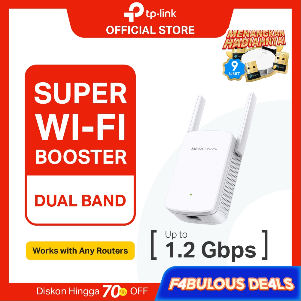 TP-Link | Mercusys ME30 | AC1200 WiFi Extender | Dual Band | Penguat Sinyal | Repeater | Access Poin
