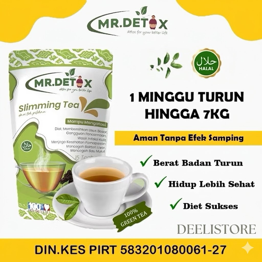 Teh Pelangsing Herbal Alami sudah BPOM  ‼️‼️Terlaris & Termurah MR DETOX Teh Detoks Teh Diet Slimmin