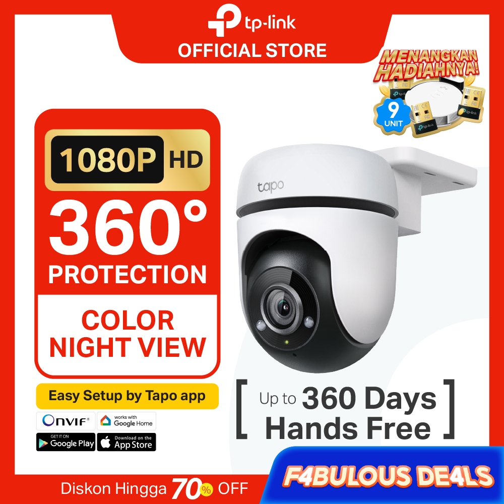 TP-Link | Tapo TC40 | CCTV Luar Ruangan| Koneksi  WiFi | Resolusi 1080P | Slot Micro SD Card | Layar