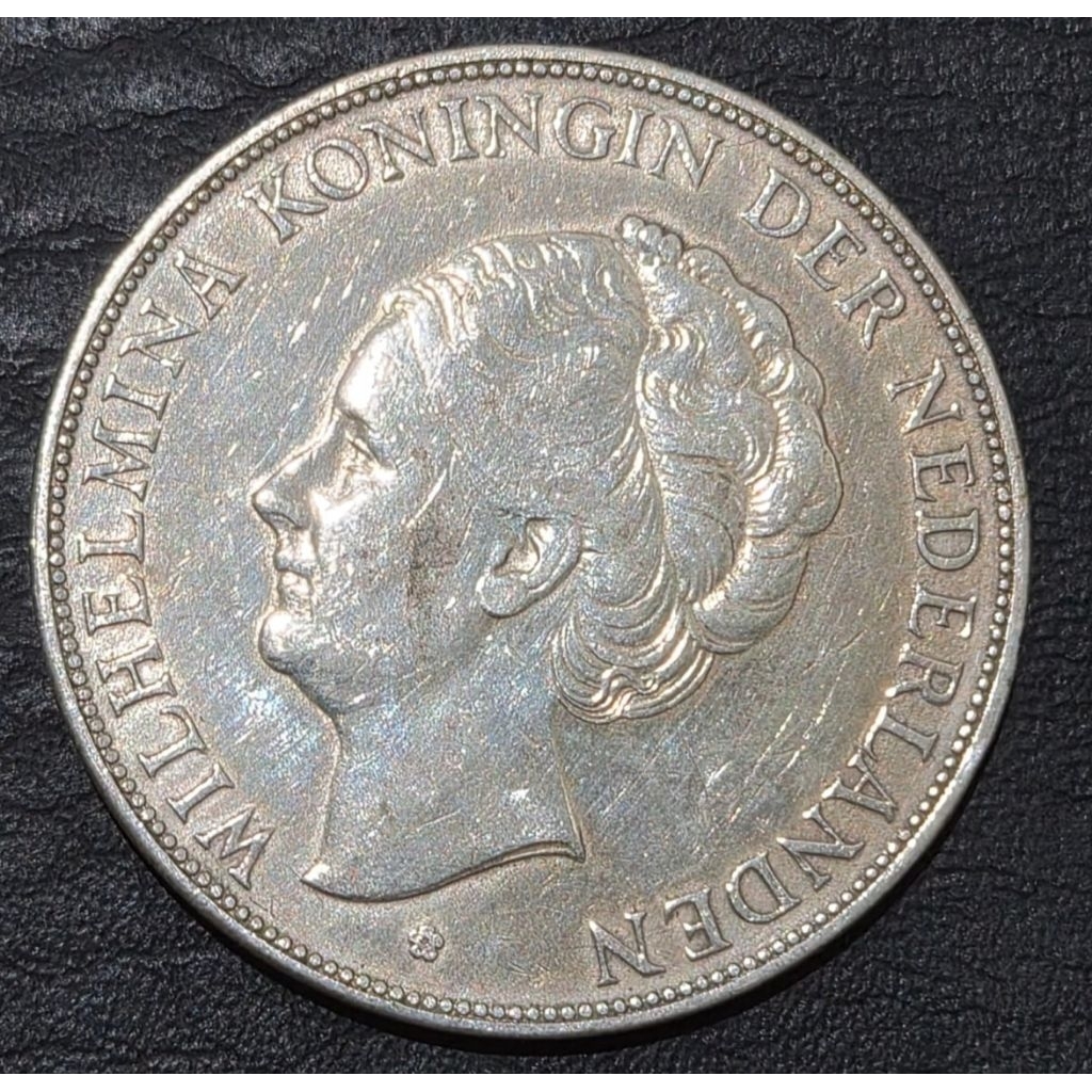 Koin Perak 2½ Gulden 1930 Wilhelmina (XF)