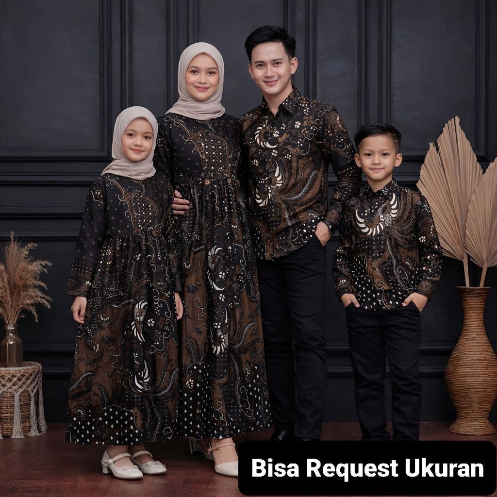 BAJU SERAGAM BATIK COUPLE GAMIS PASANGAN SARIMBIT KELUARGA CUSTOM ANAK BALITA REMAJA CEWEK COWOK / A