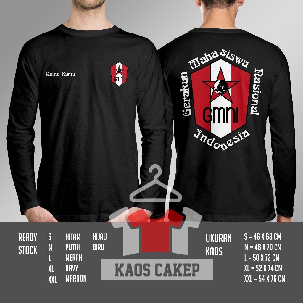 Kaos Gerakan Mahasiswa Nasional Indonesia GMNI Free Nama Kalian Lengan Panjang Baju Distro