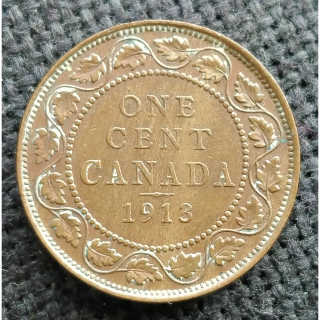 Koin Kuno Canada 1 Cent 1913 King George V
