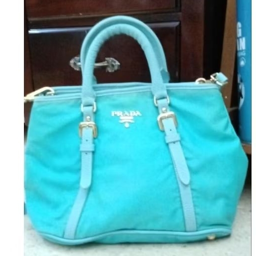 (BEKAS) Preloved Tas Predong Nylon Warna Biru Muda