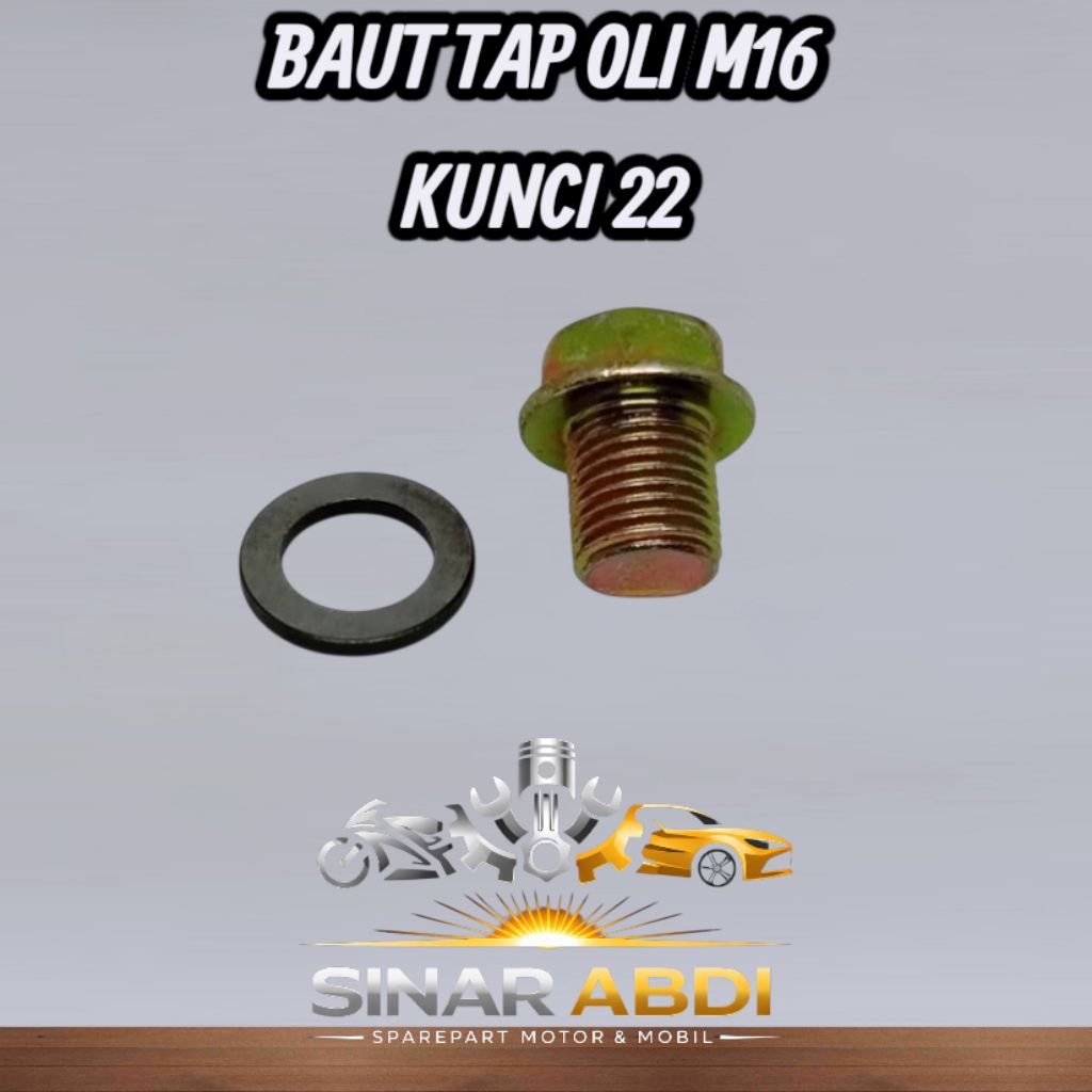 Baut Tap Oli Mesin M16 Drat/Kunci 22 Kasar /Karter Baut Tap Oli Oversize M16