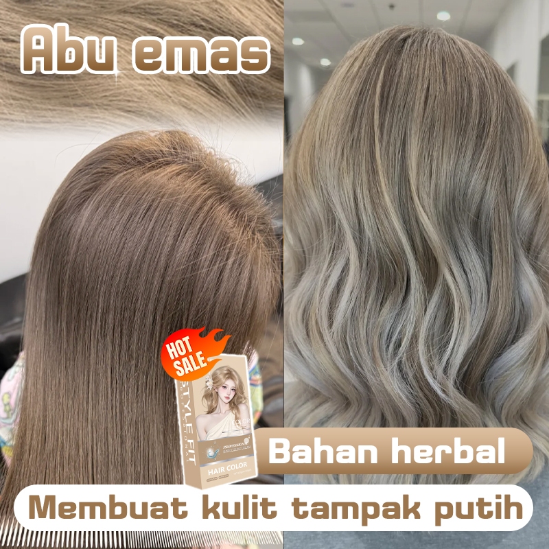 STYLE FIT 210ml Pewarna Rambut Pria Wanita Cream Hitam Alami - Cat Rambut Permanen Mudah Bilas Tahan