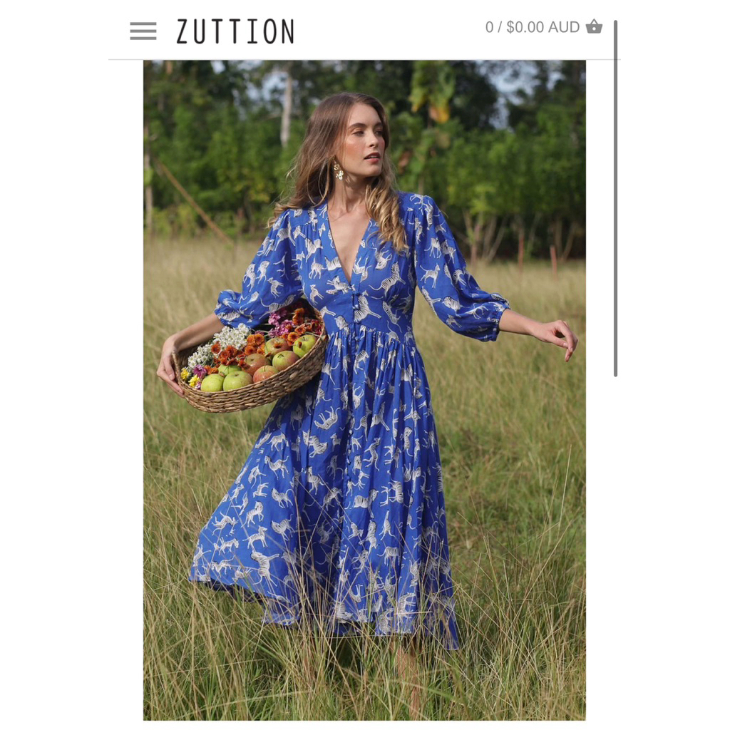 ABELLE DRESS ZEBRA INDIGO 8