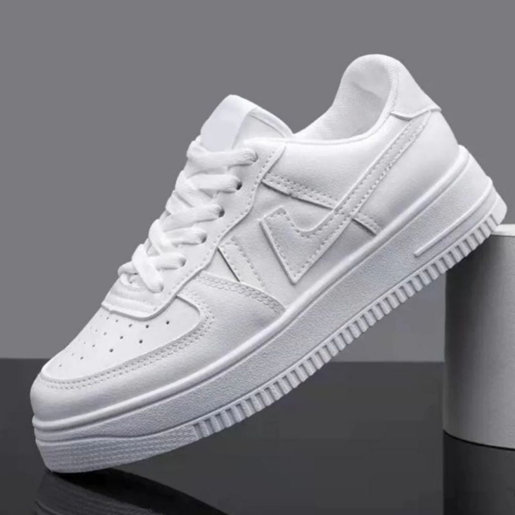 SEPATU SNEAKERS PRIA WANITA PUTIH POLOS SEPATU CASUAL SPORT CEWEK COWOK DEWASA