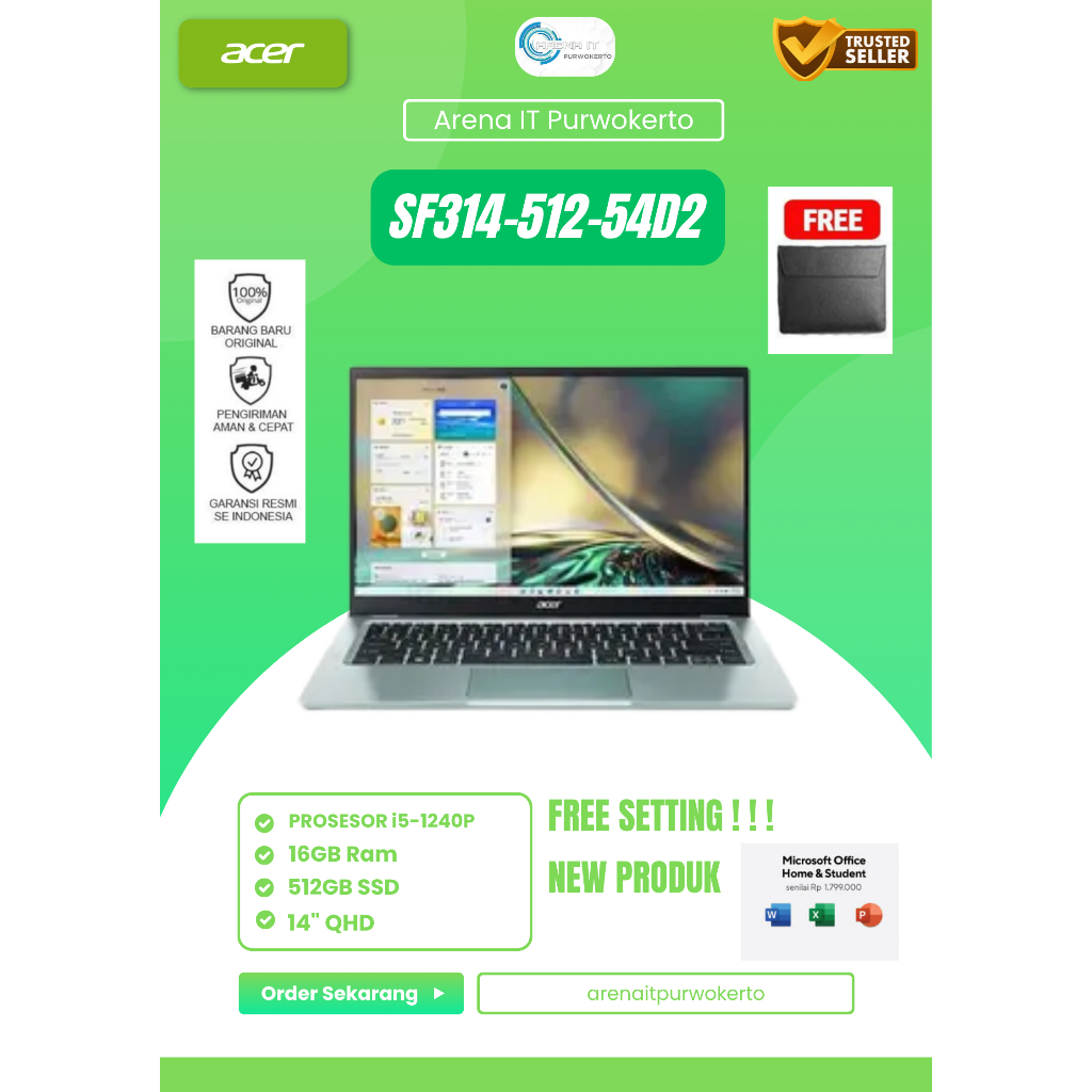 Acer Swift 3 SF314-512 Laptop 14" Intel Core i5 512GB SSD Iris Blue