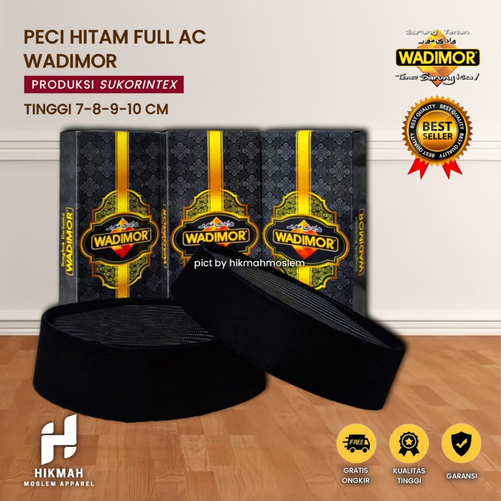 SONGKOK HITAM WADIMOR FULL AC ANTI AIR