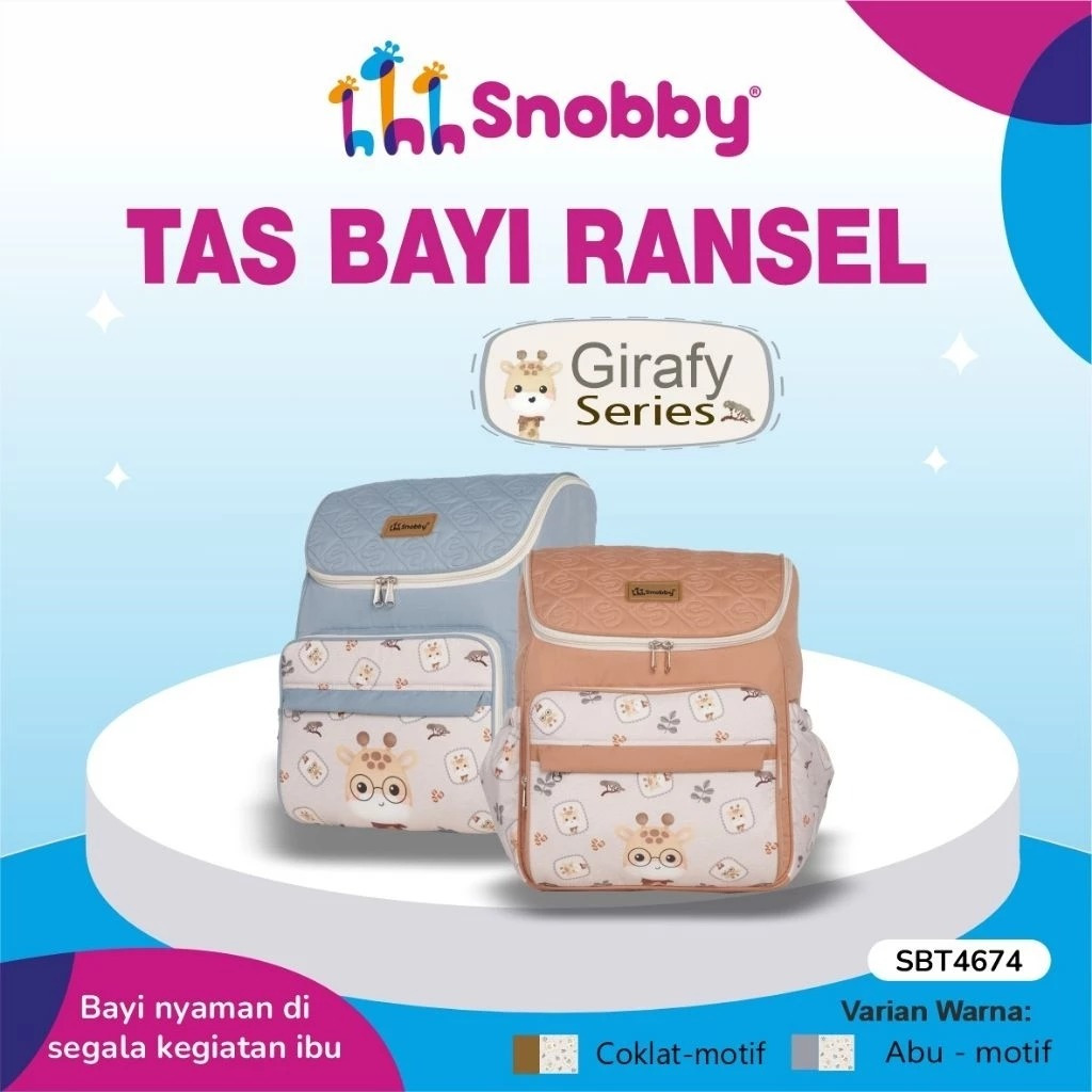 Snobby Tas Ransel Giraffy Series / Tas Perlengkapan Bayi
