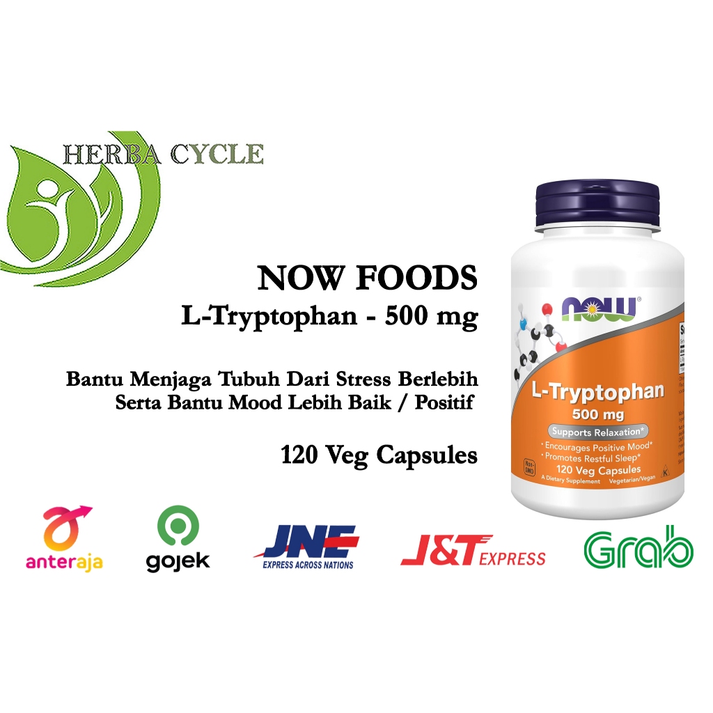 Now Food L Tryptophan 500 mg 120 Veg Capsules Tidur Nyenyak Now Tryptophan USA Now L Tryptophan