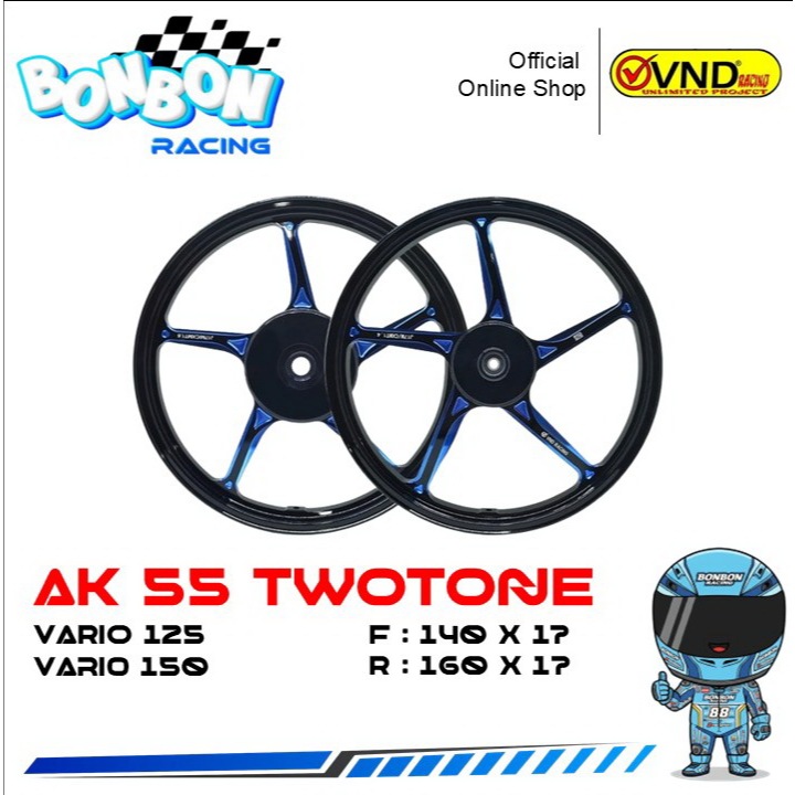 VND Velg Tipe AK 55 Twotone Model Enkei X1R Taka 140x160 * 17 -Vario 125 / Vario 150