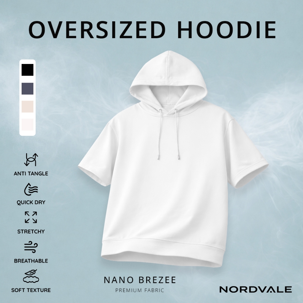 NORDVALE Nanobreeze | Oversize Hoodie Pria | White