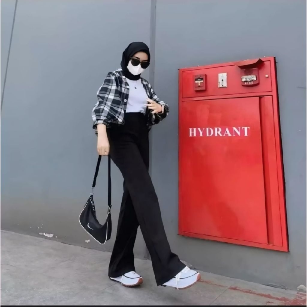 Highwaist Kulot Jeans Wanita Loose | Highwaist Kulot Jeans