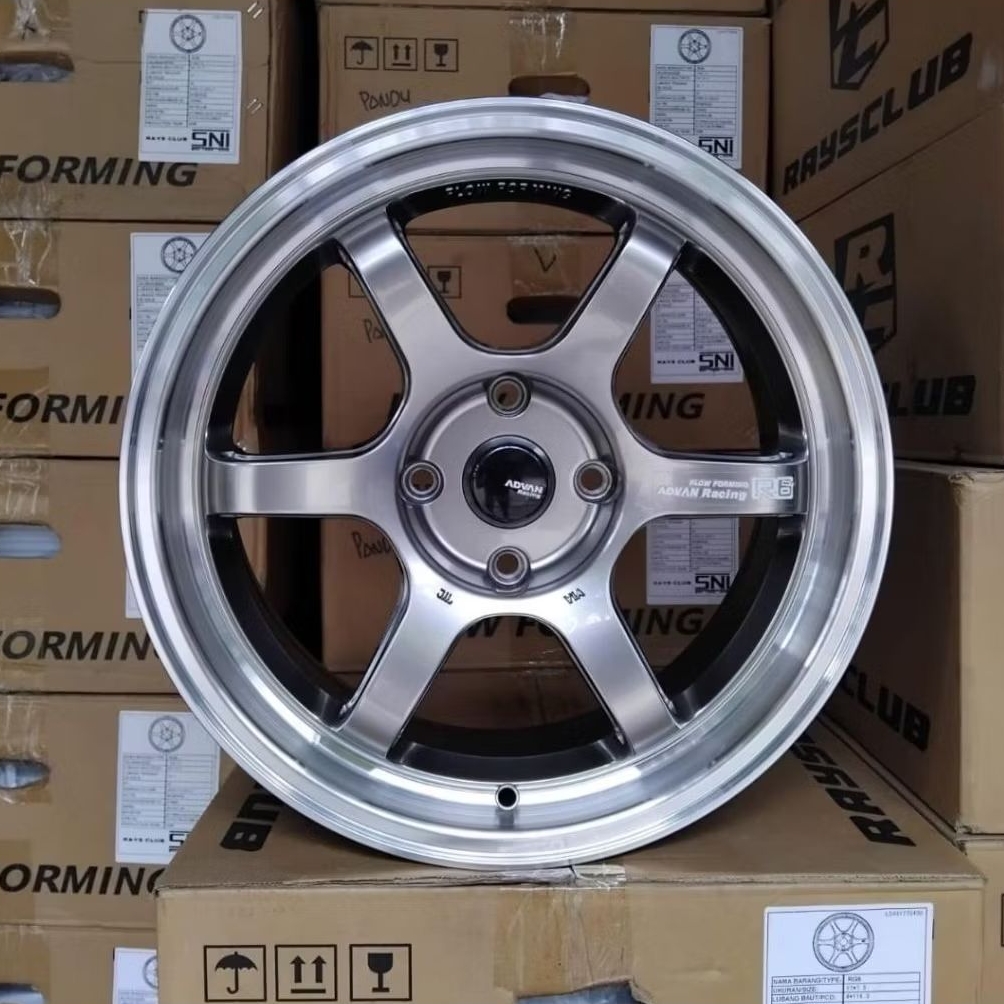 velg mobil r17 lebar 7,5 ADVAN R6 FLOW FORMING PCD 4X114,3 ET 40 velg ring 17 Avanza veloz xenia Gra