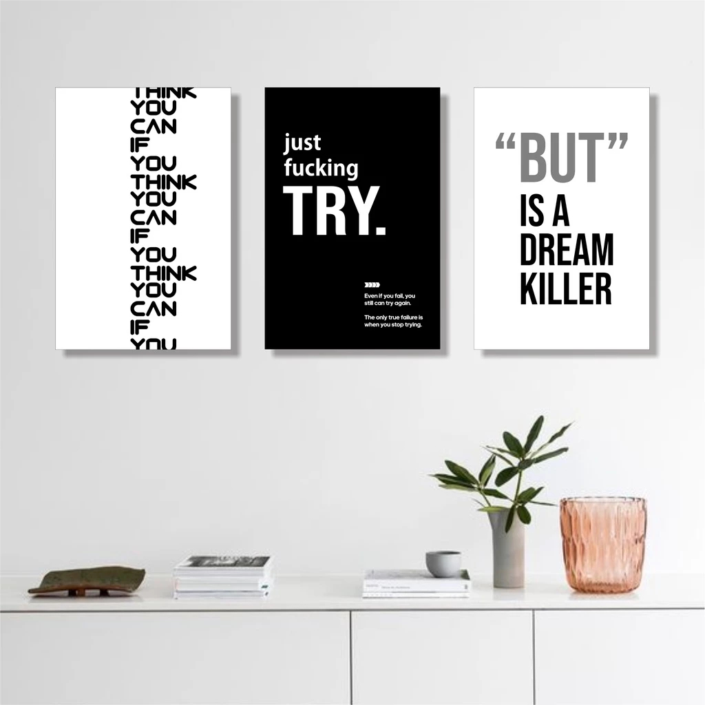 Dekorasi Pajangan Dinding Ruang kerja Kantor Quotes Motivasi