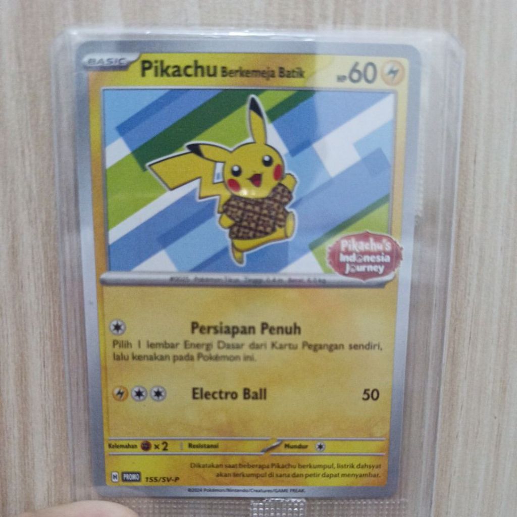 kartu  pokemon pikachu batik