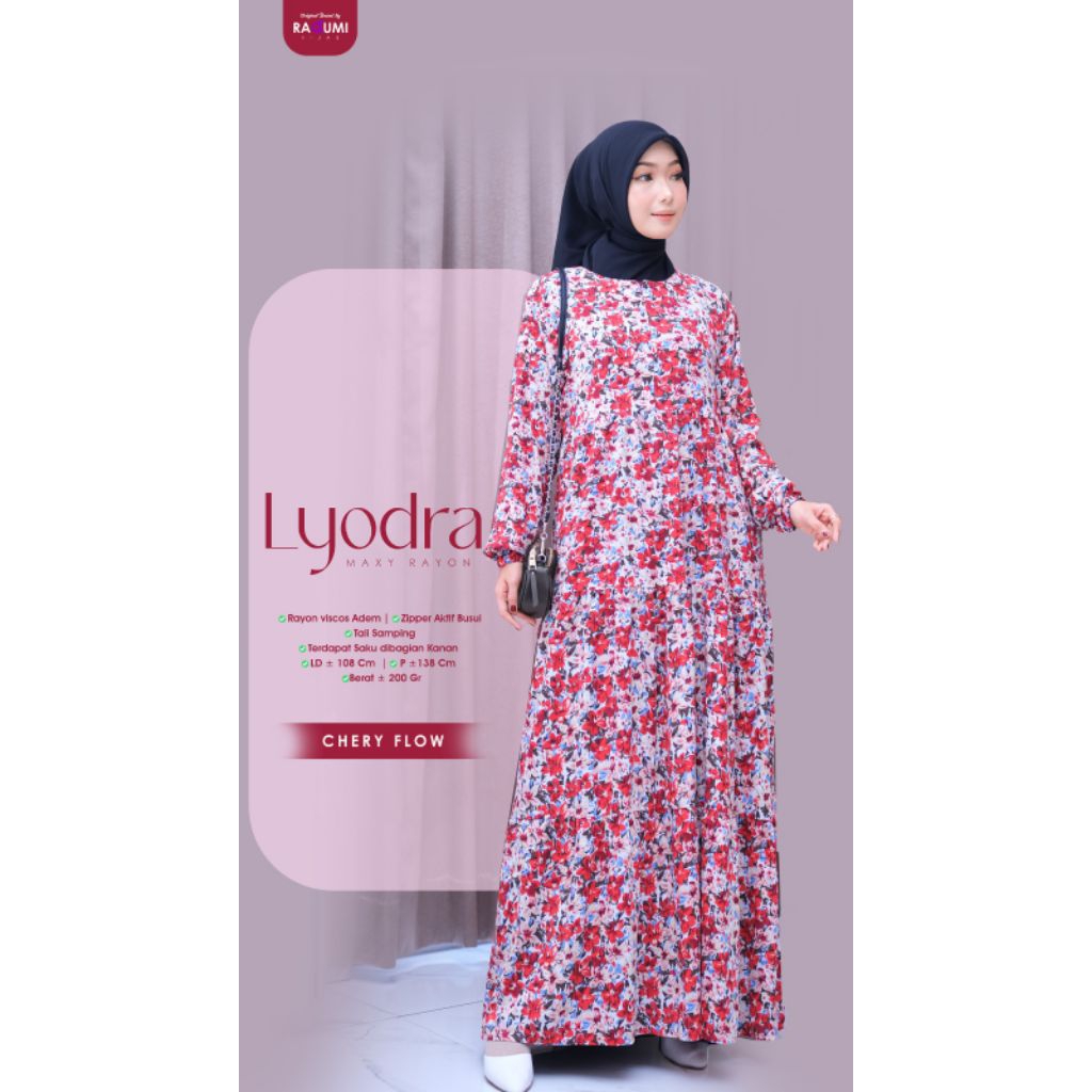 Lyodra Raqumi Dress Gamis Motif