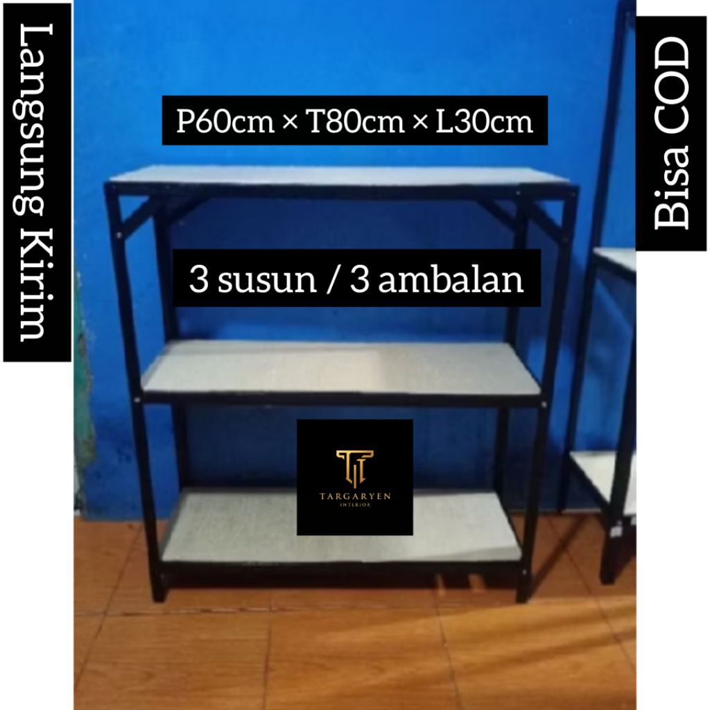 rak aquarium 3susun P60cm T80cm L30cm , rak aquarium minimalis rak buku rak sepatu rak multifungsi r