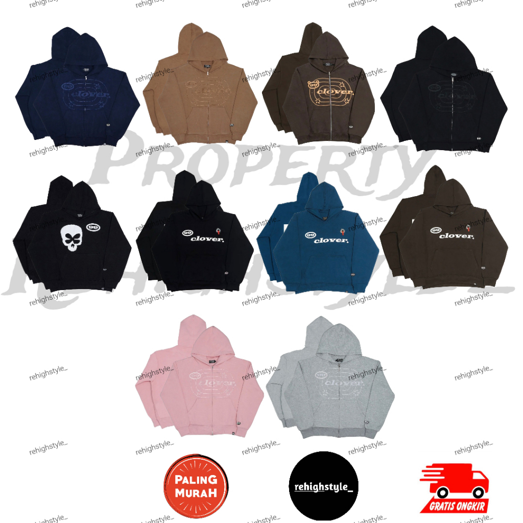 ZIP HOODIE 99CLOVER COLLECTION - ALL ARTICLES UNISEX