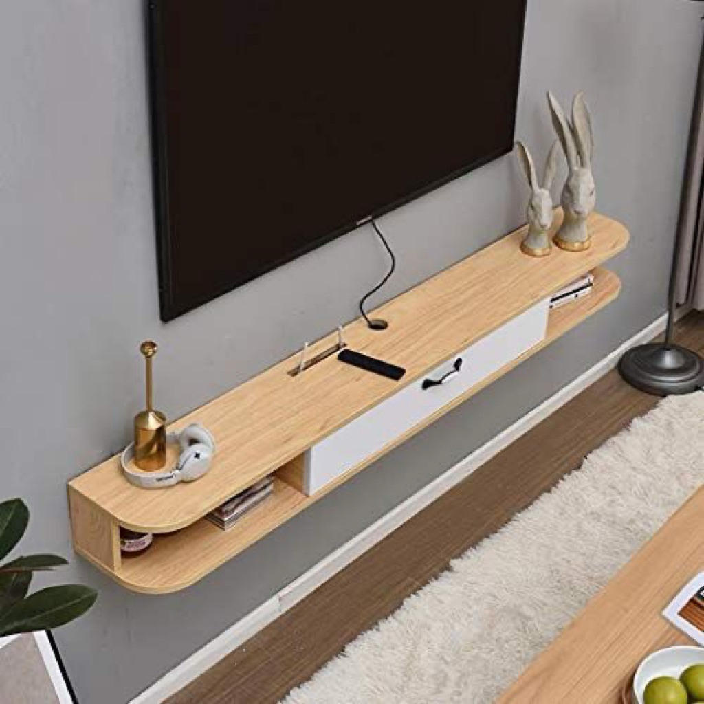 Meja TV Gantung Minimalis - meja tv gantung multiplek - meja tv aesthetici