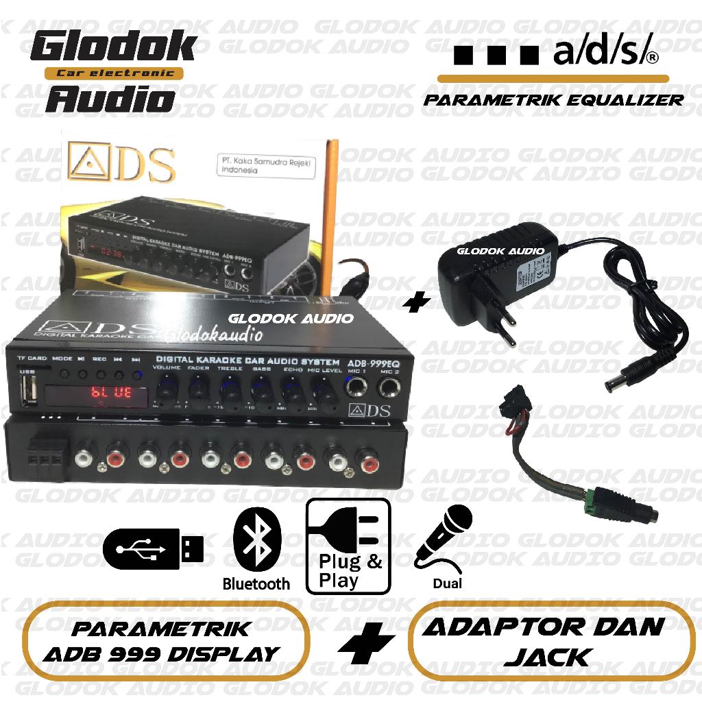 ADS ADB 999 EQ Parametrik  Digital Karauke Equalizer BLUETOOTH adaptor display