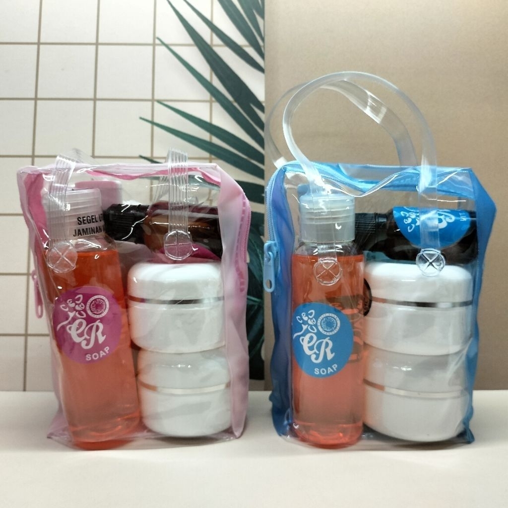 PAKET CREAM CR TAS BIRU PINK ORI 4IN1