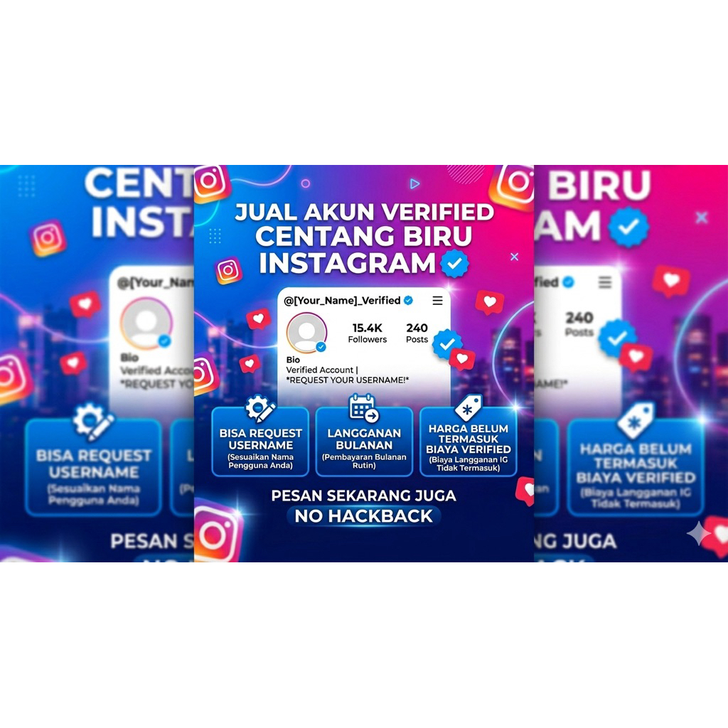 AKUN INSTAGRAM CENTANG BIRU | VERIFIED | BISA REQUEST NAMA