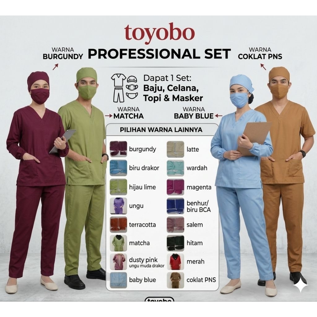 TOYOBO lengan pendek baju jaga oka ok nakes