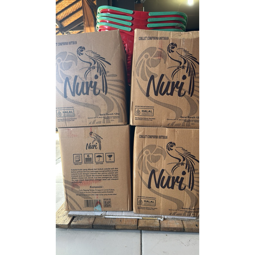 Nuri Meses Coklat Polos/ Nuri Meses Warna Karton 12 KG