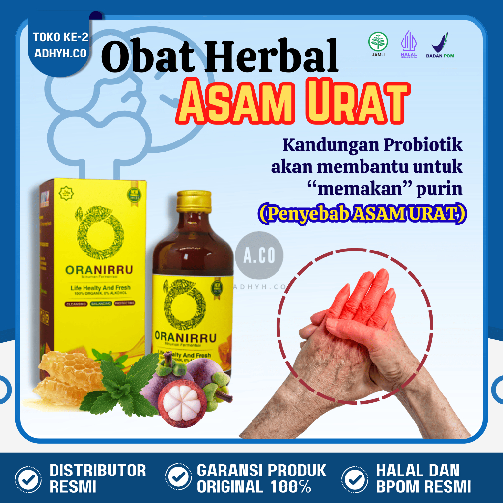 ORANIRRU Obat Herbal Asam Urat Tinggi Dan Kolesterol Nyeri Sendi Flu Tulang Paling Ampuh Original Bp
