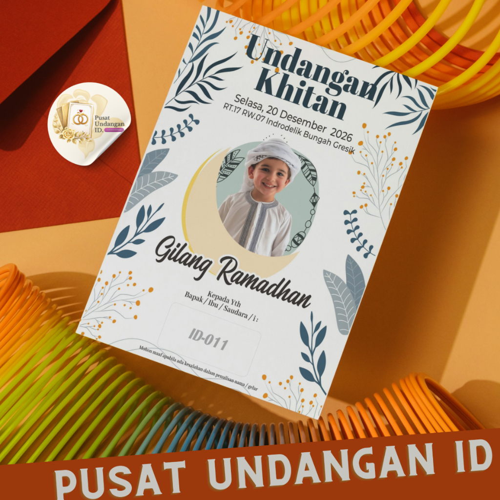 UNDANGAN KHITAN / TASYAKURAN KHITAN / KARTU UNDANGAN PHOTO / UNDANGAN PREMIUM ID-011
