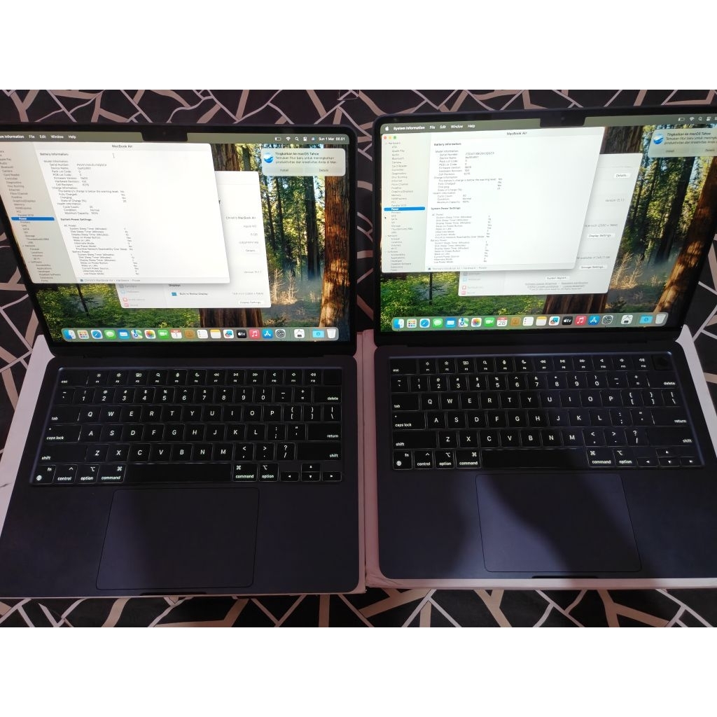 Macbook Air M3 iBox 8/256gb BH 100 13.6 inch Apple 13 inc seken bekas second not m1 m2 m4 pro