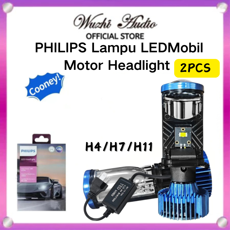 Wuzhi Audio | Lampu Depan LED Philips PHILIPS Toyota Asli 100W H4 H7 H11 Lampu Putih 6500K Lampu Kab