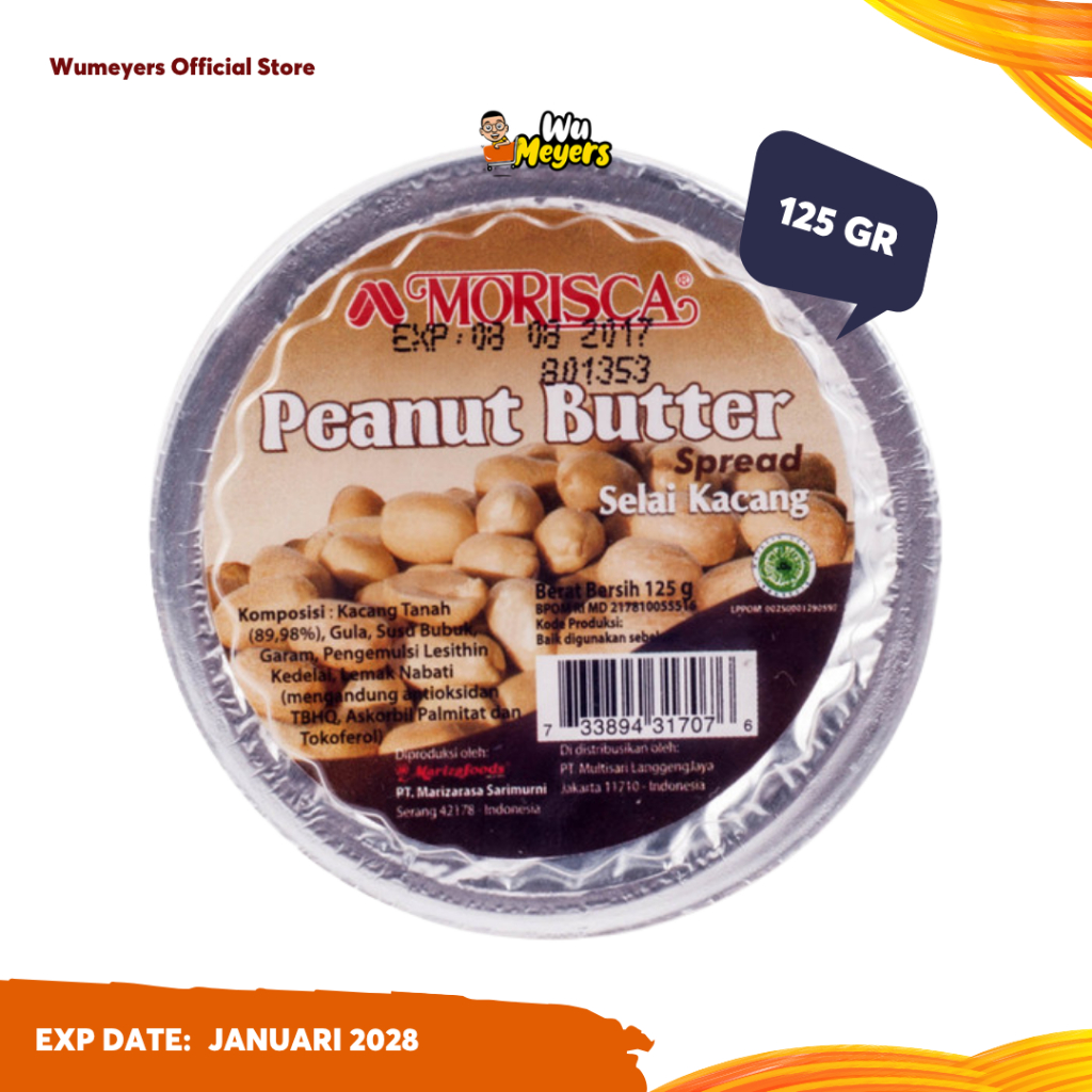 Morisca Peanut Butter Jam  - Selai Oles Kacang Cup 125gr