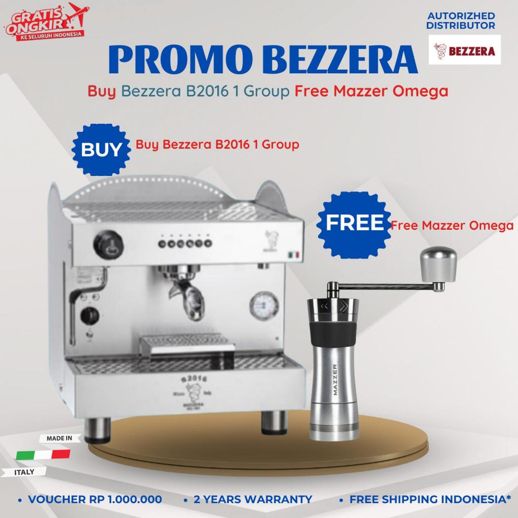 Promo Bundling Mesin Kopi Bezzera B2016 1 Group  Espresso Coffee Machine FREE Mazzer Omega