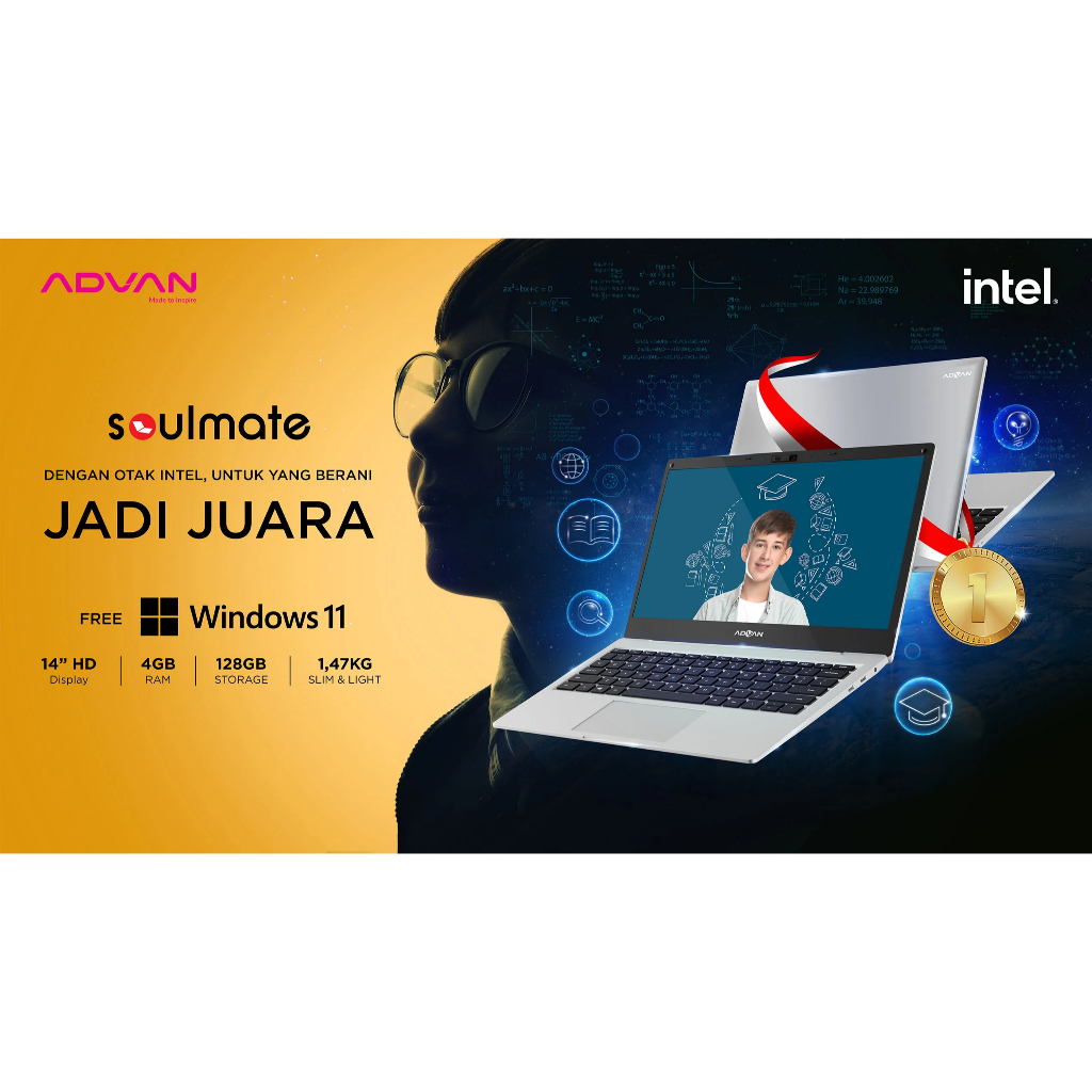 Laptop ADVAN Soulmate intel Gemini Lake N4020