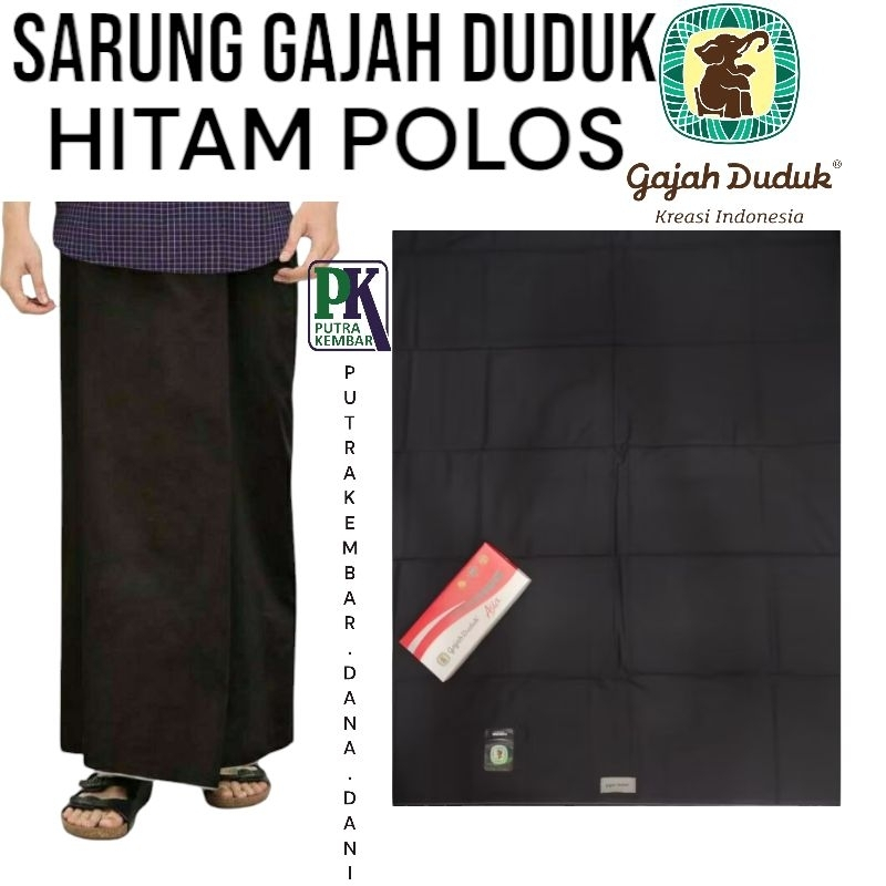 Outclo Sarung Polos Hitam/Sarung Santri Polos/Sarung Pria Dewasa