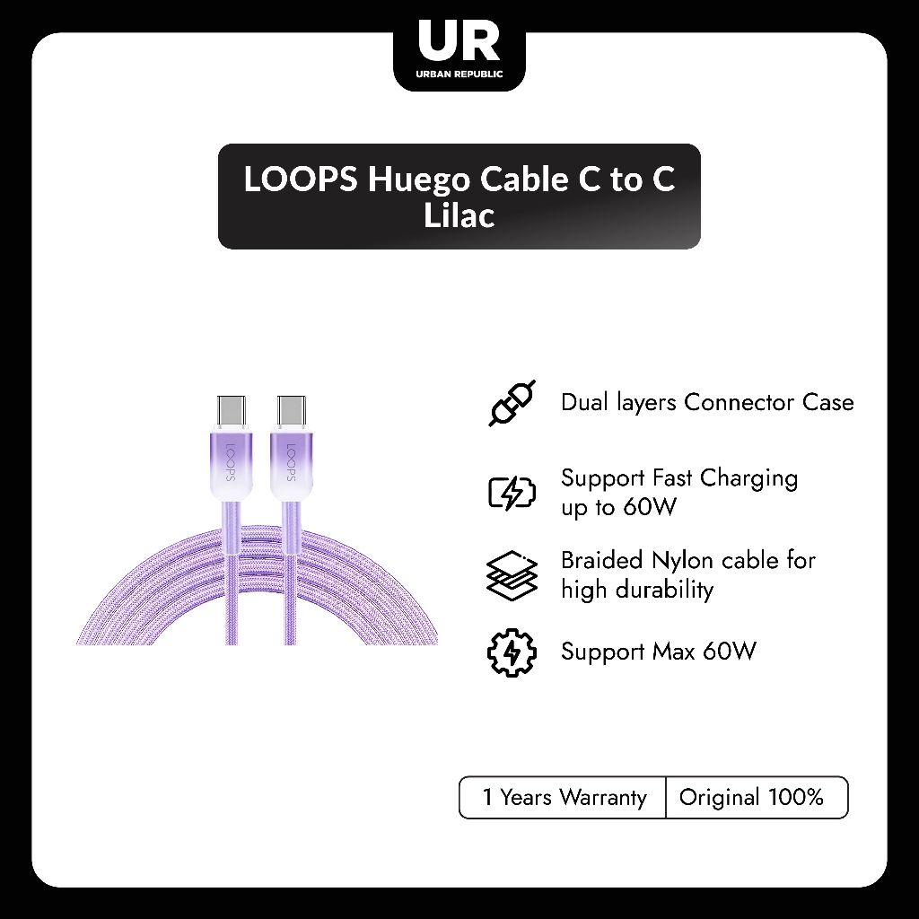 LOOPS Huego Cable C to C - Lilac