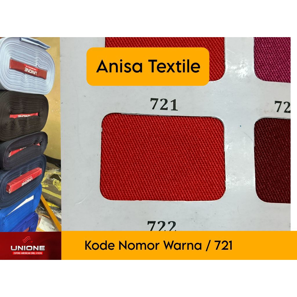 Drill Ecer Unione kode warna 721 Merah Bendera