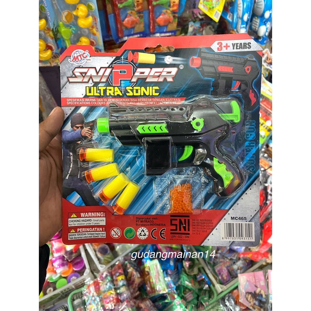 Mainan Anak Pistol Plastik Peluru Busa