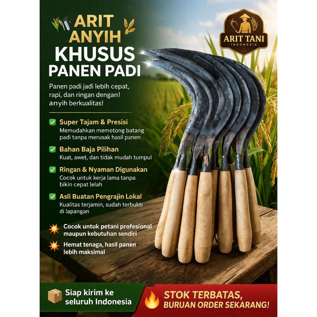 arit anyih padi ukuran kecil bahan full baja