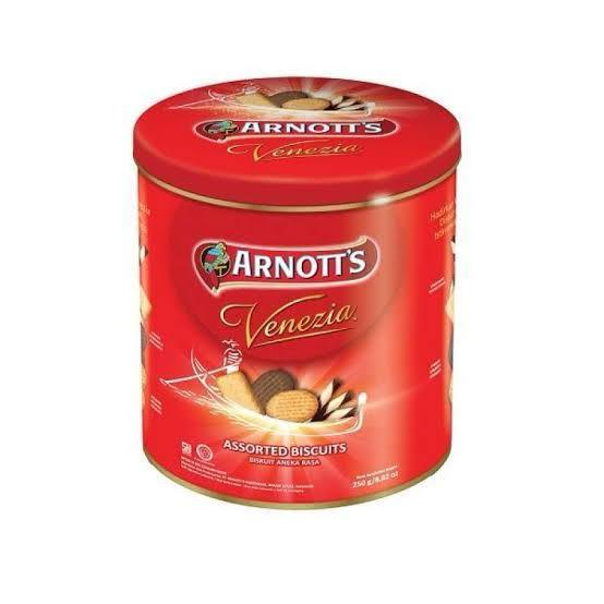Biskuit Arnotts Venezia Kaleng 250gr Exp Lama