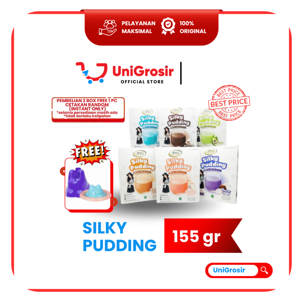 [UniGrosir] SILKY TEPUNG PUDDING FORISA MOM'S RECIPE 155 GR PUYO PUDING SUSU SURABAYA COKLAT PEACH B